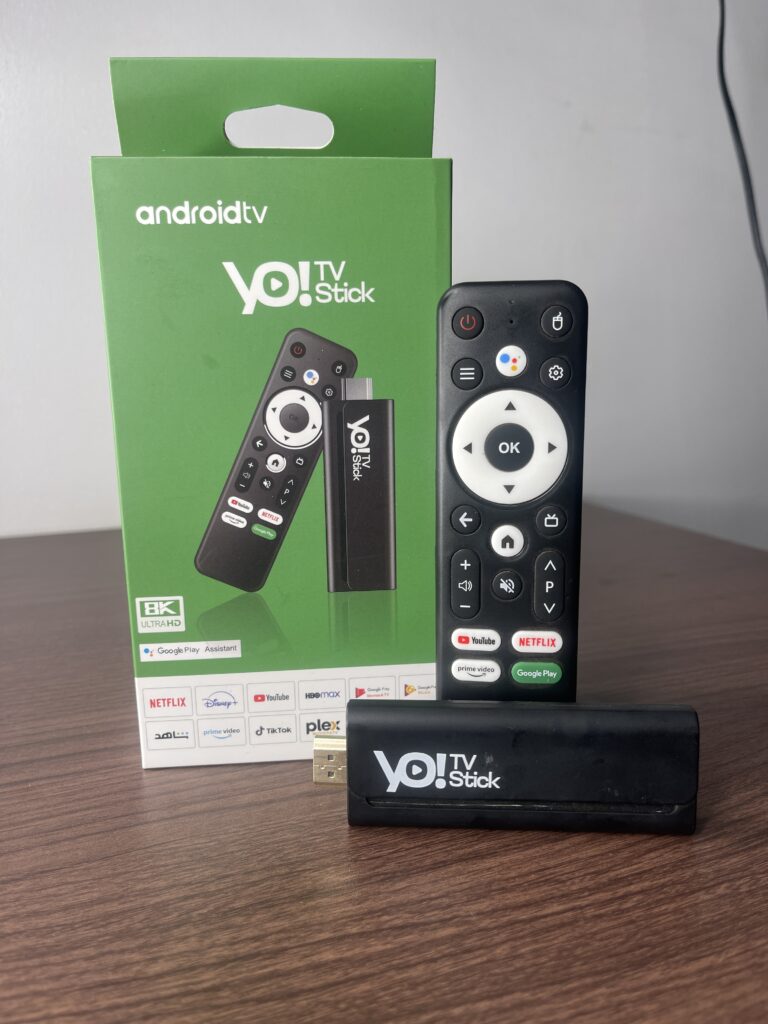 Yo! TV Stick with remote control and retail box